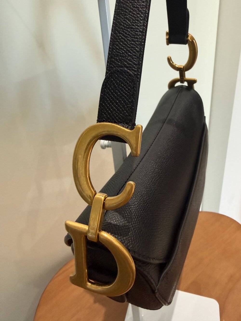 Dior Grained Calfskin Saddle Bag Black Medium - Picture 9 of 14